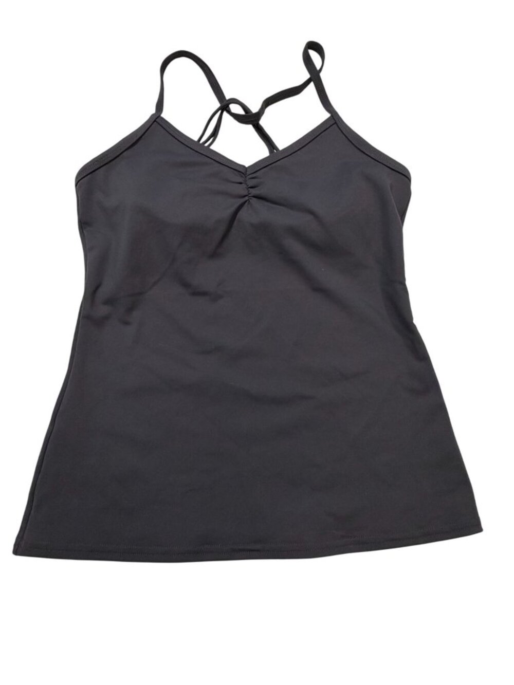 Alo Yoga Grey Strappy Tank Top S Nylon Blend Stretch Activewear